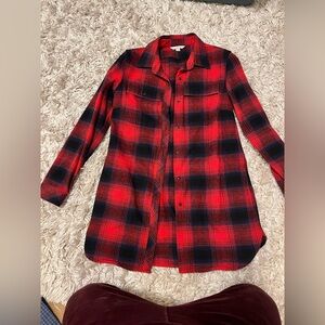 L.L. Bean Red and Black Flannel Shirt